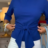 Rebeca – Bluză cu fundă în talie