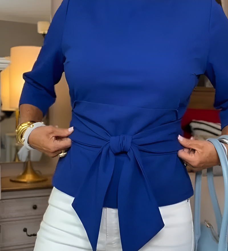 Rebeca – Bluză cu fundă în talie