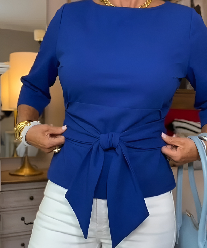 Rebeca – Bluză cu fundă în talie