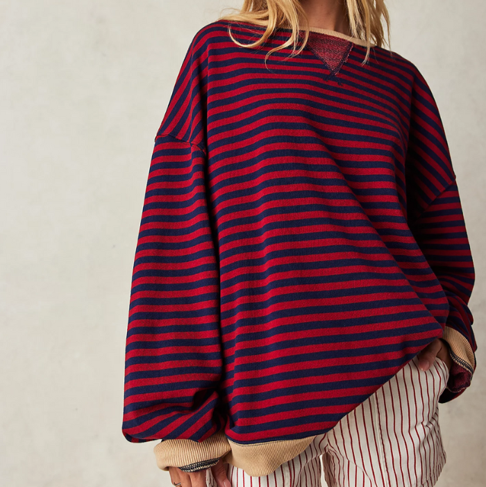 Olga – Pulover oversize cu dungi