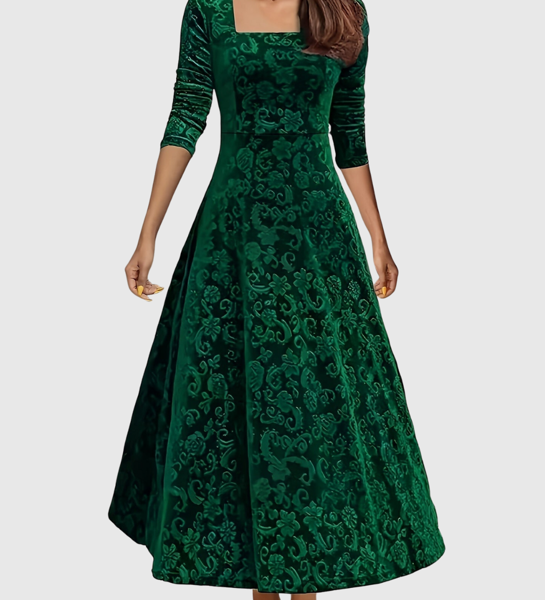 Carina – Rochie din catifea gofrată