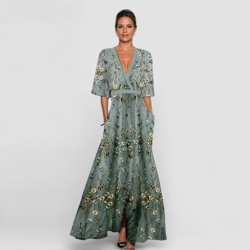 Daniela – Rochie maxi cu mâneci kimono