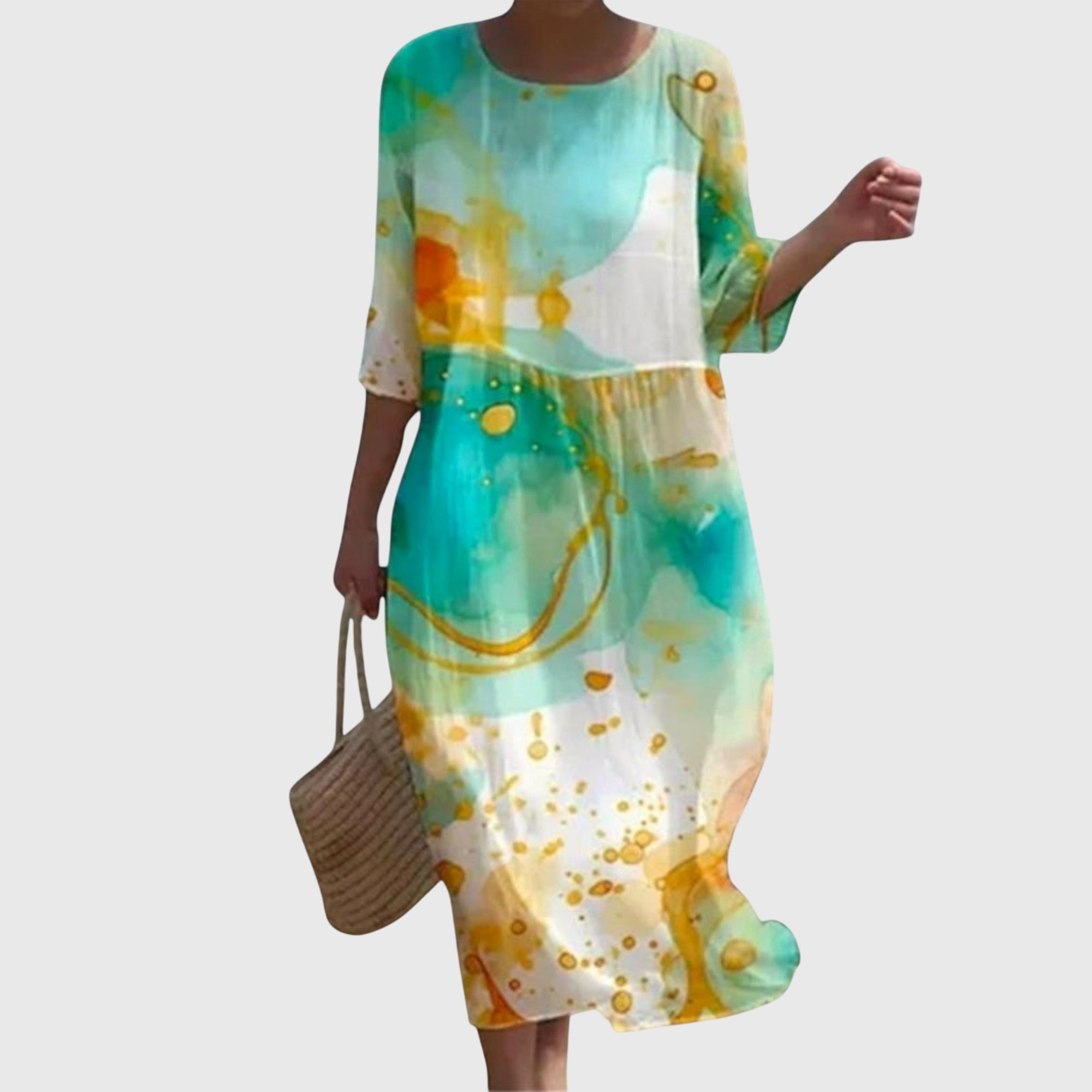 Diana – Rochie florală lejeră cu șnur
