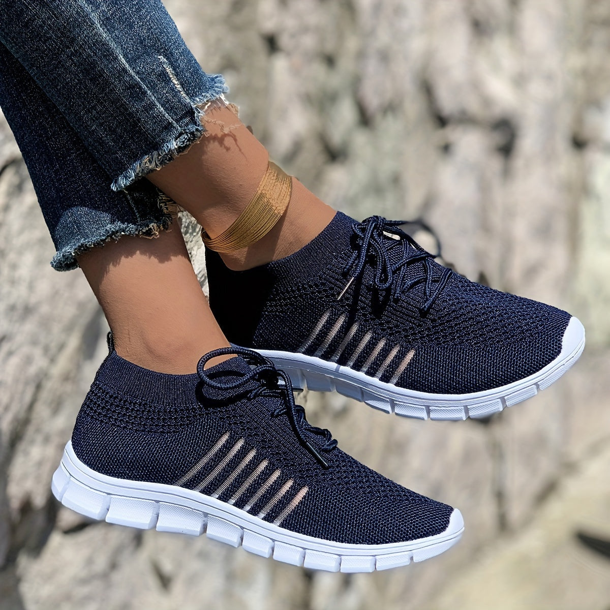 Ada – Sneakers tricotați cu dungi