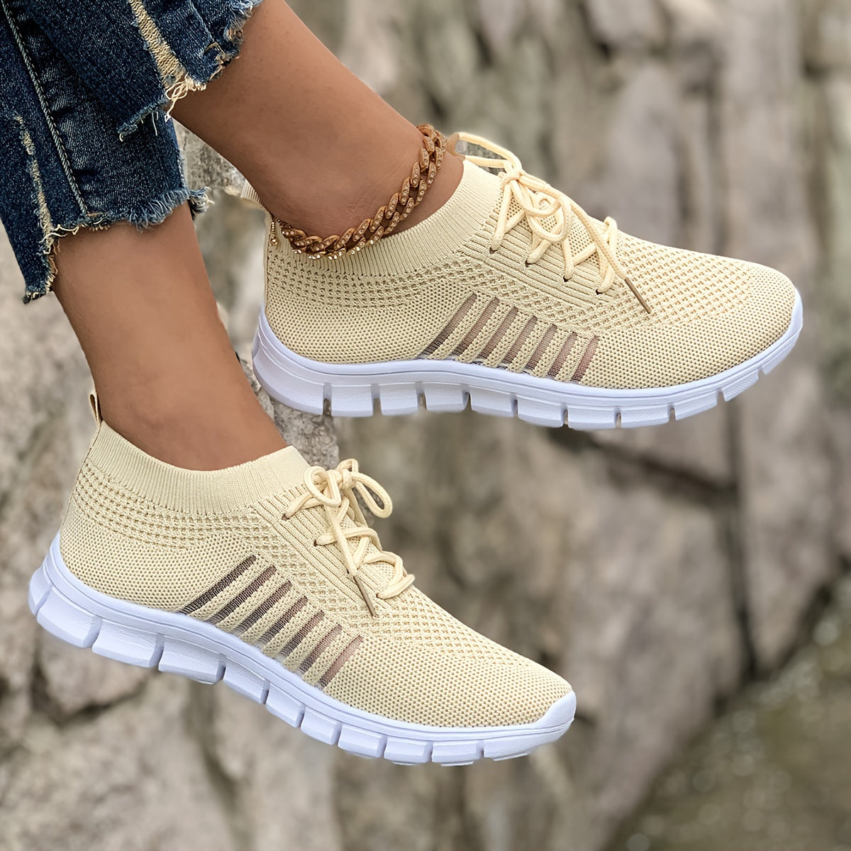 Ada – Sneakers tricotați cu dungi