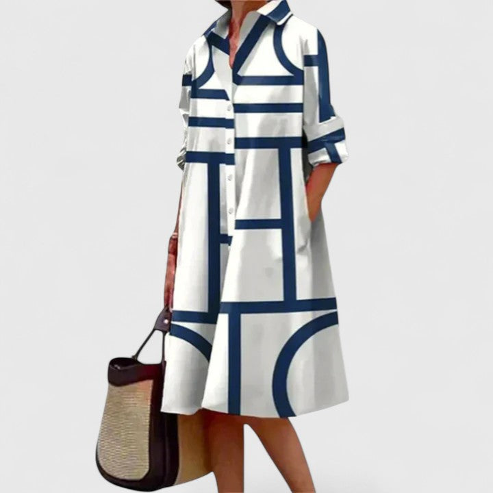Vetuța – Rochie midi cu guler și mâneci
