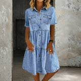 Diana – Rochie denim cu volane