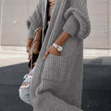 Raluca – Cardigan lung din tricot gros