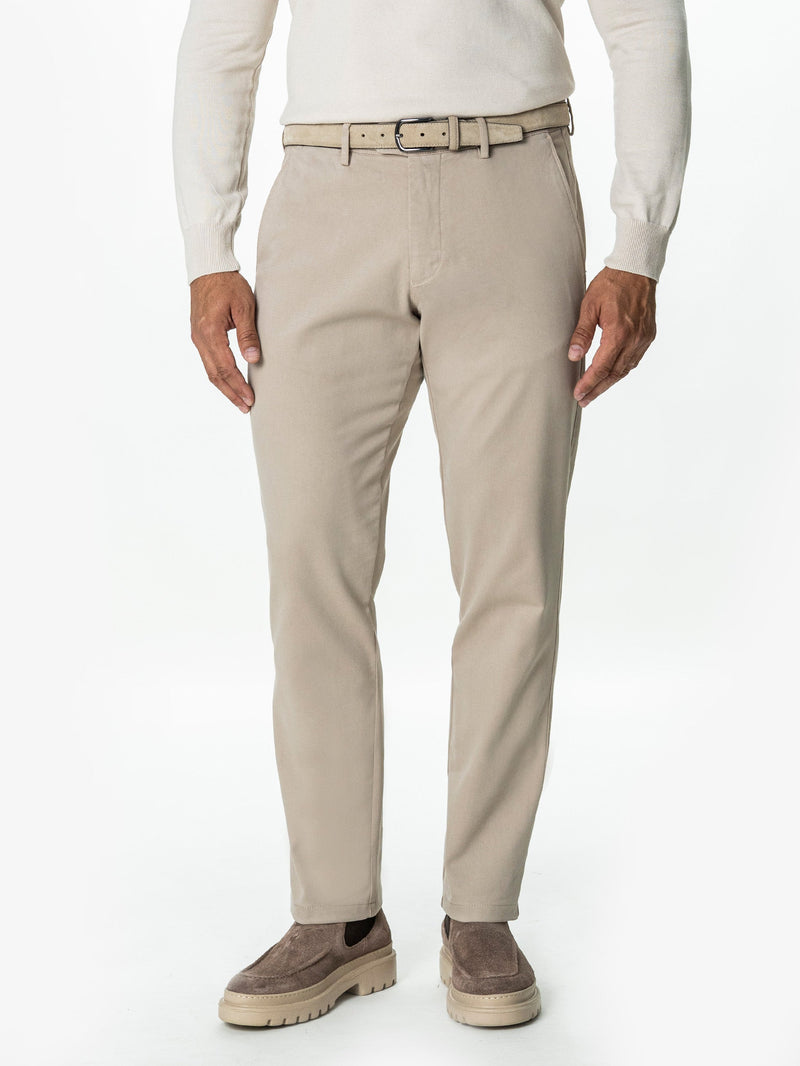 Traian – Pantaloni chino bej cu Tencel