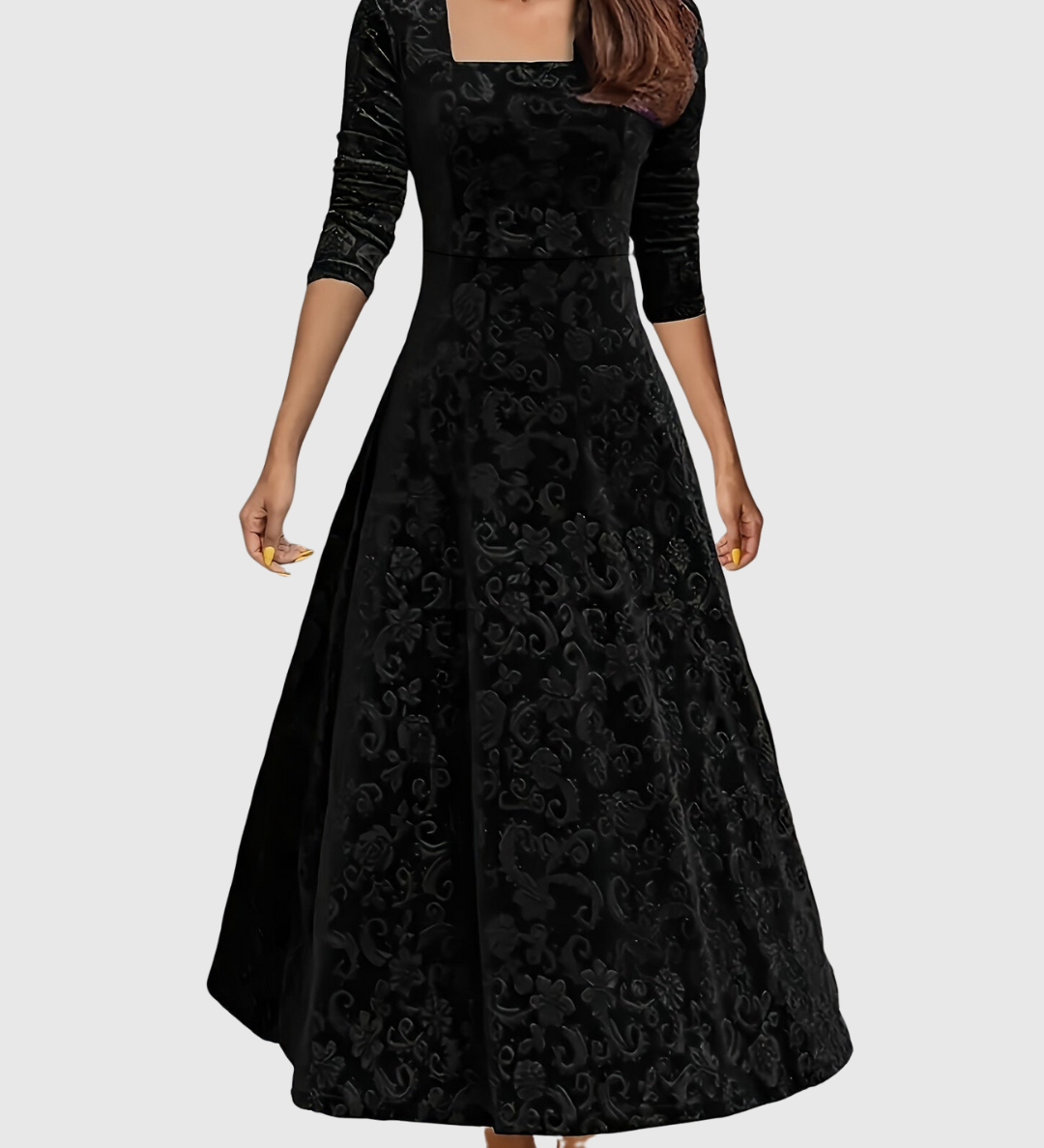 Carina – Rochie din catifea gofrată