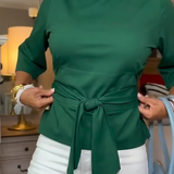 Rebeca – Bluză cu fundă în talie