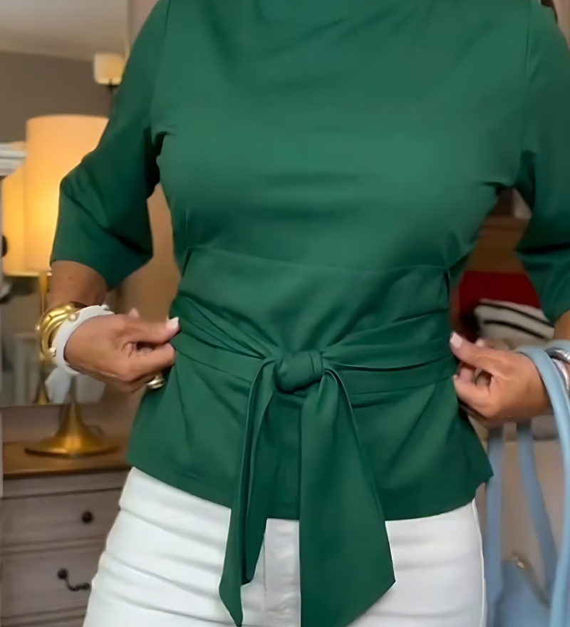 Rebeca – Bluză cu fundă în talie