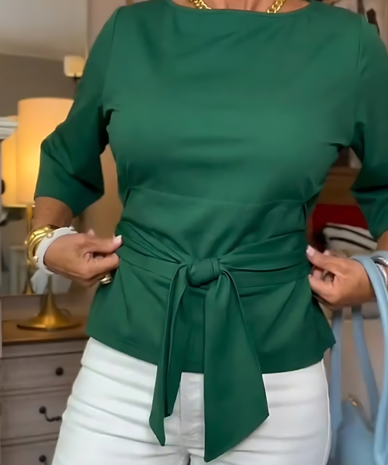 Rebeca – Bluză cu fundă în talie