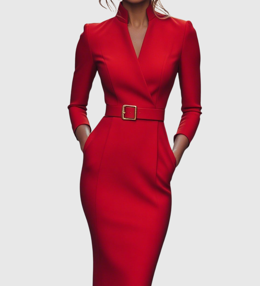 Casandra – Rochie creion cu cataramă