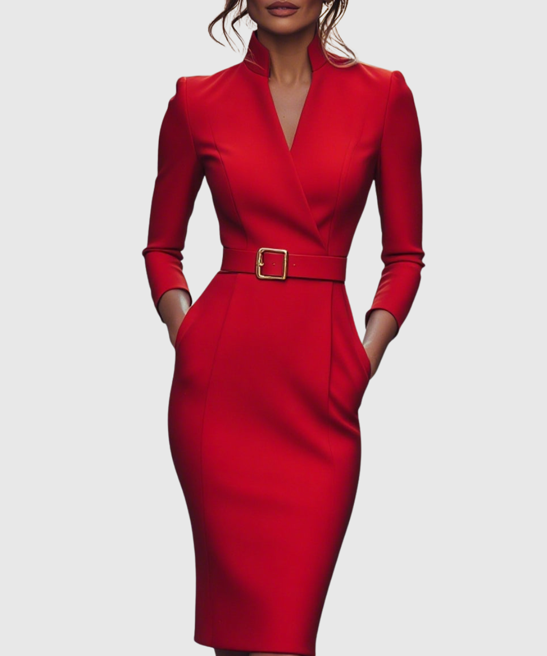 Casandra – Rochie creion cu cataramă