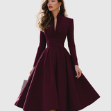 Cerasela – Rochie midi bordo evazată