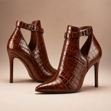Victorița – Botine croco cu toc stiletto