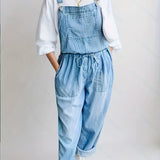 Luiza – Salopetă denim cu pieptar