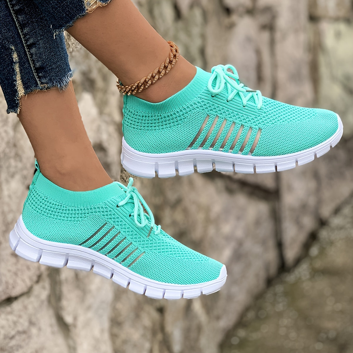 Ada – Sneakers tricotați cu dungi