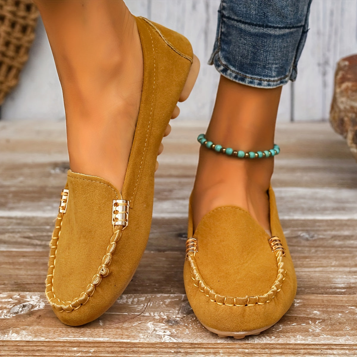 Marilena – Mocasini cu cusături decorative