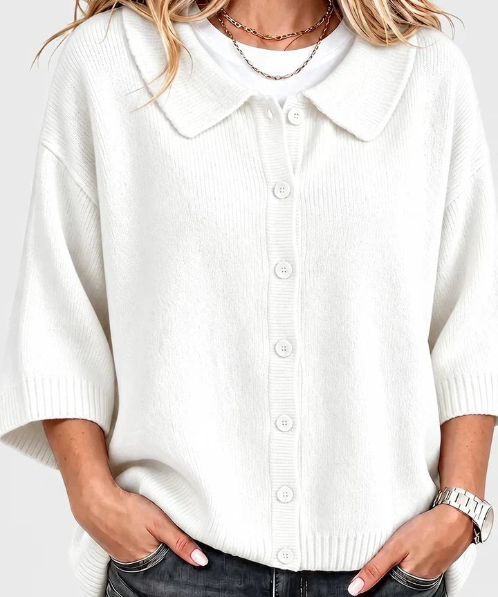 Viorica – Cardigan tricotat cu guler polo