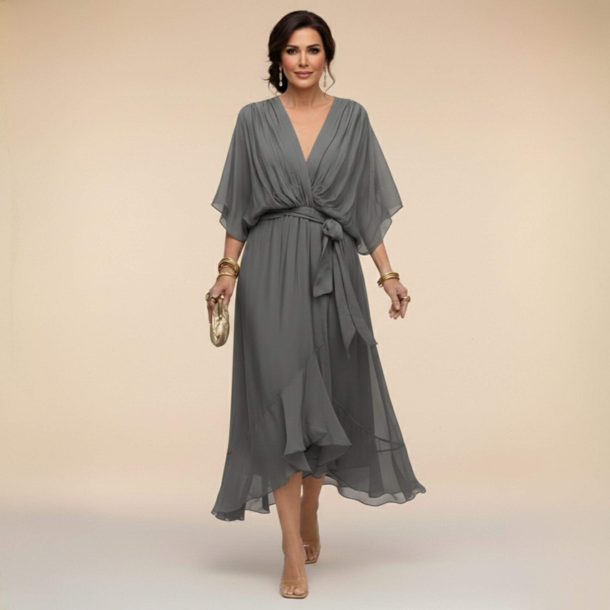 Mirabela – Rochie din șifon cu cordon