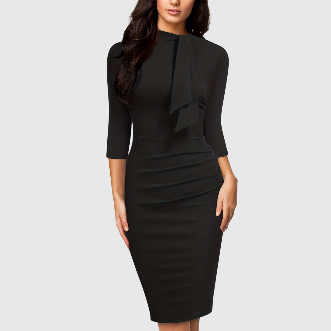Olga – Rochie dreaptă cu fundă