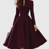 Cerasela – Rochie midi bordo evazată
