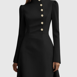 Mia – Rochie scurtă cu nasturi aurii