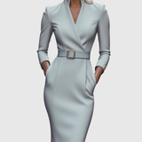 Casandra – Rochie creion cu cataramă