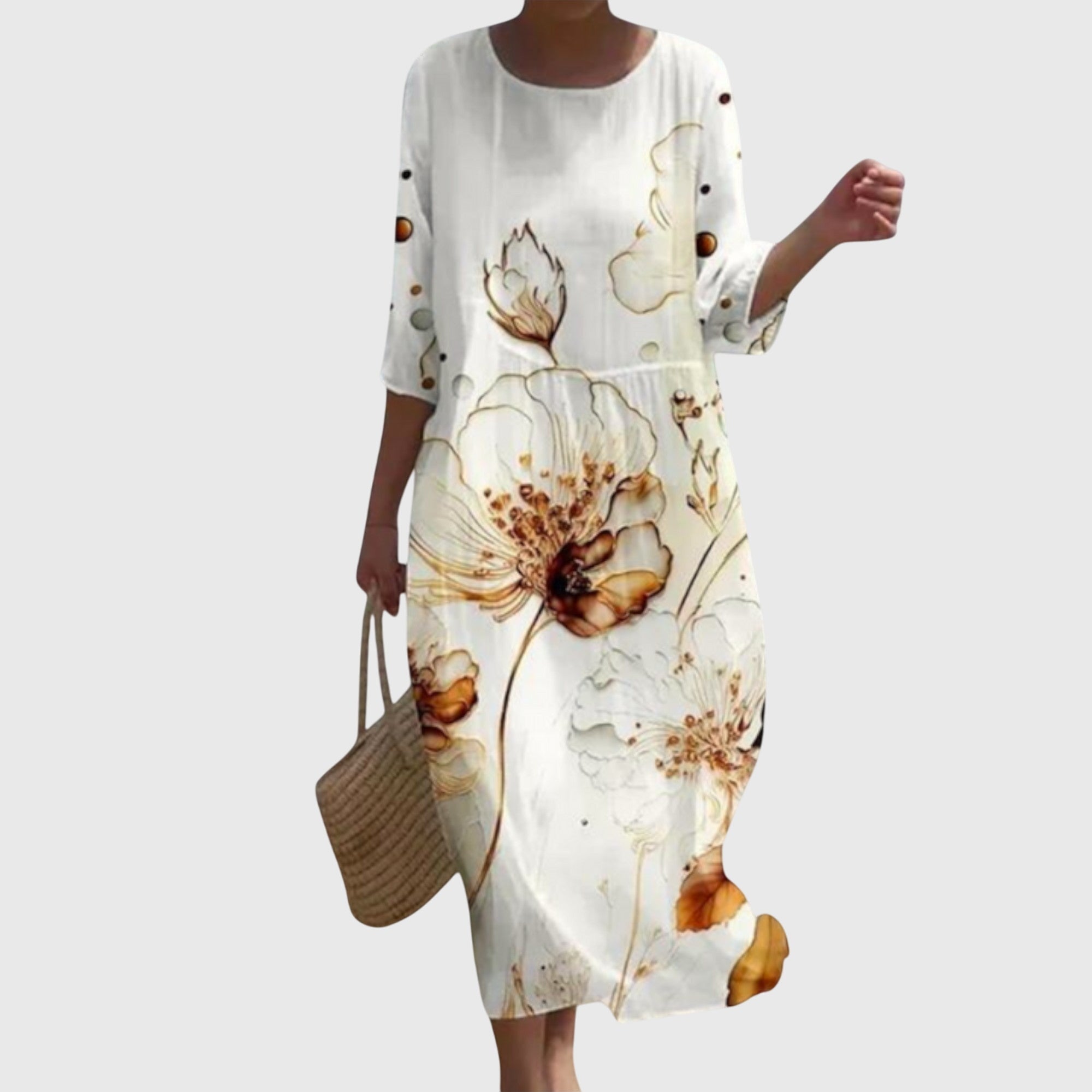 Diana – Rochie florală lejeră cu șnur
