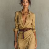 Claudia – Rochie maxi tip cămașă