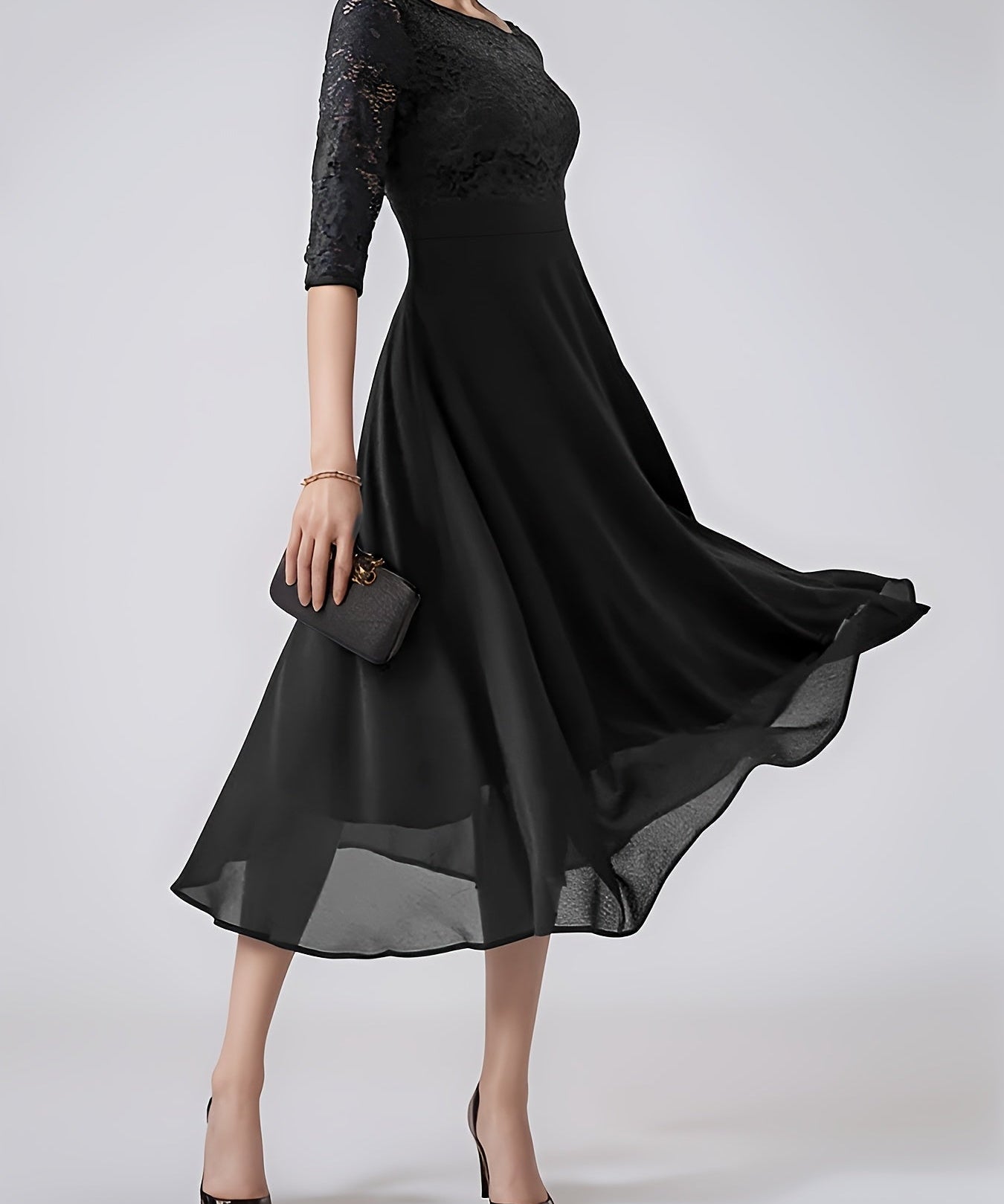 Dorina – Rochie midi cu dantelă