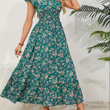 Ștefania – Rochie florală cu volănașe