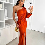 Geanina – Rochie satin asimetrică