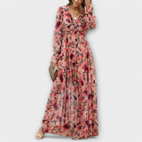 Aurora – Rochie maxi florală cu volănașe