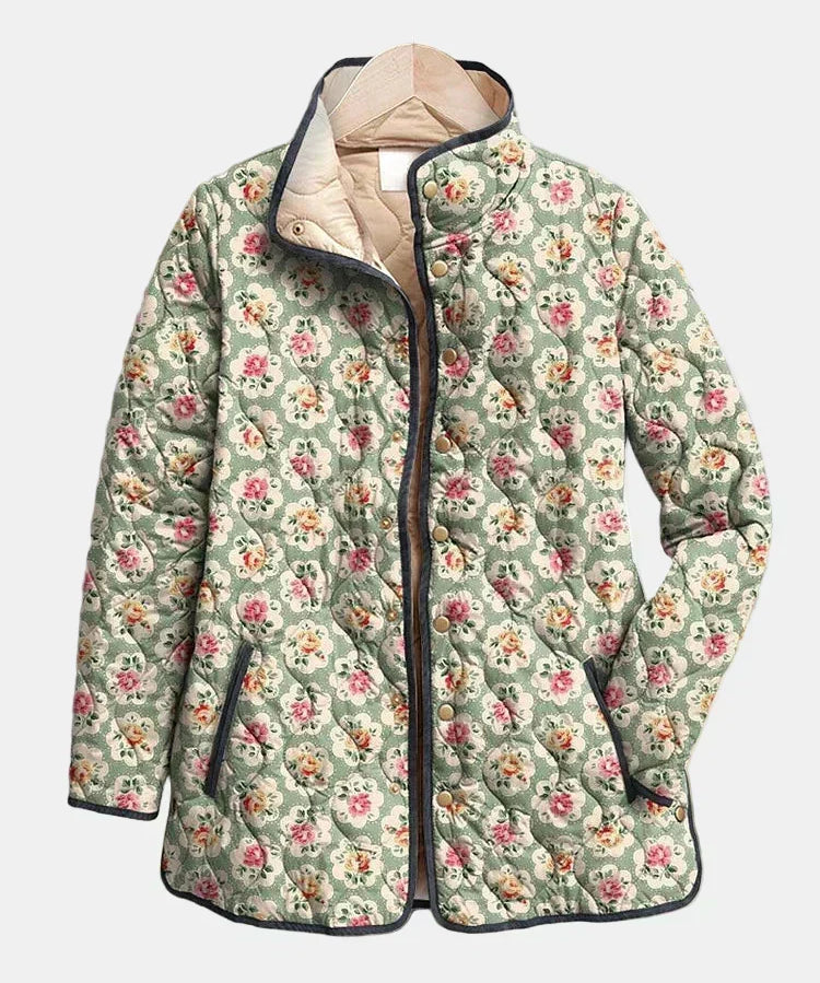Cerasela – Jachetă matlasată cu flori vintage