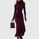 Liviana – Rochie maxi cu volan asimetric