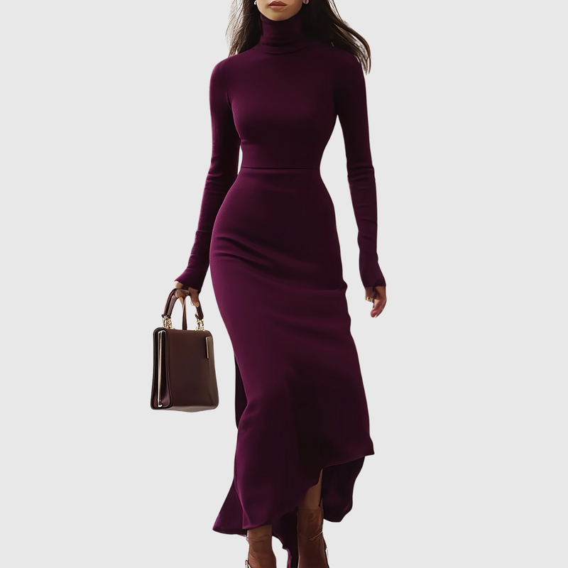 Liviana – Rochie maxi cu volan asimetric