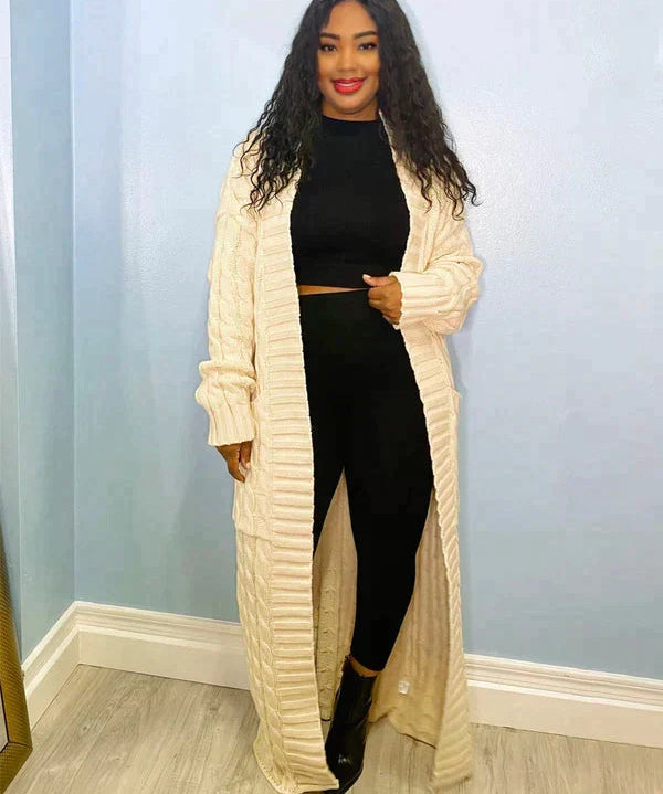 Ileana – Cardigan maxi cu împletituri