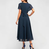Ina – Rochie bleumarin din voal