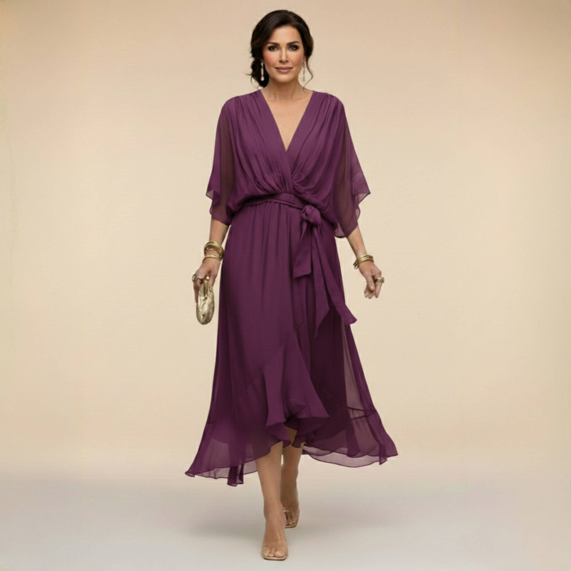 Mirabela – Rochie din șifon cu cordon