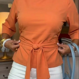Rebeca – Bluză cu fundă în talie