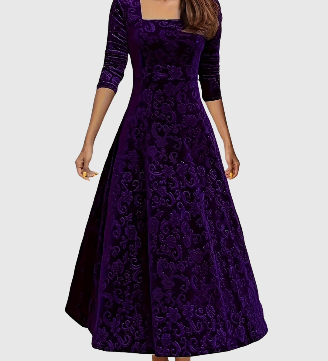 Carina – Rochie din catifea gofrată