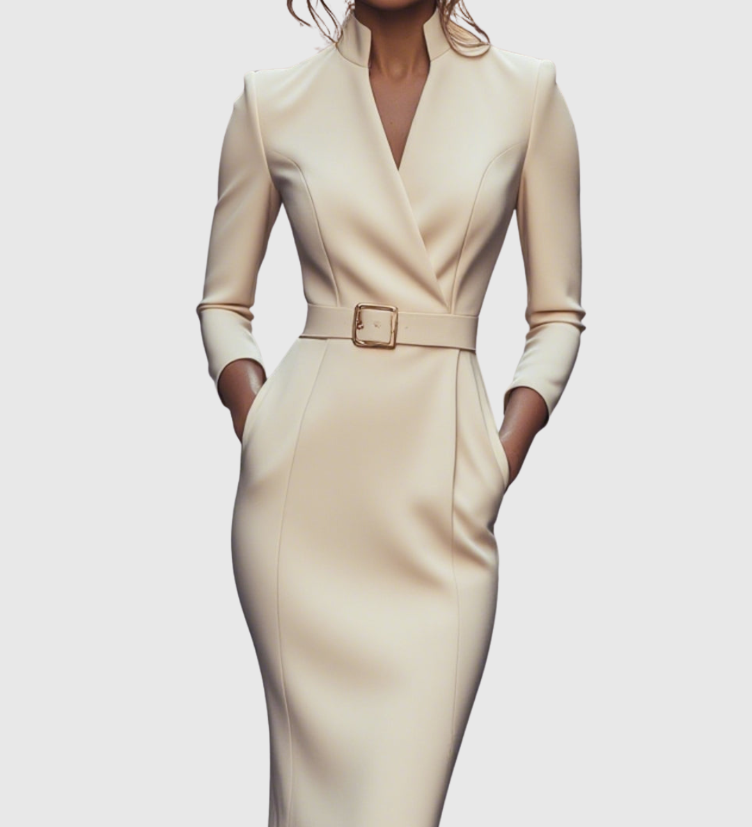 Casandra – Rochie creion cu cataramă