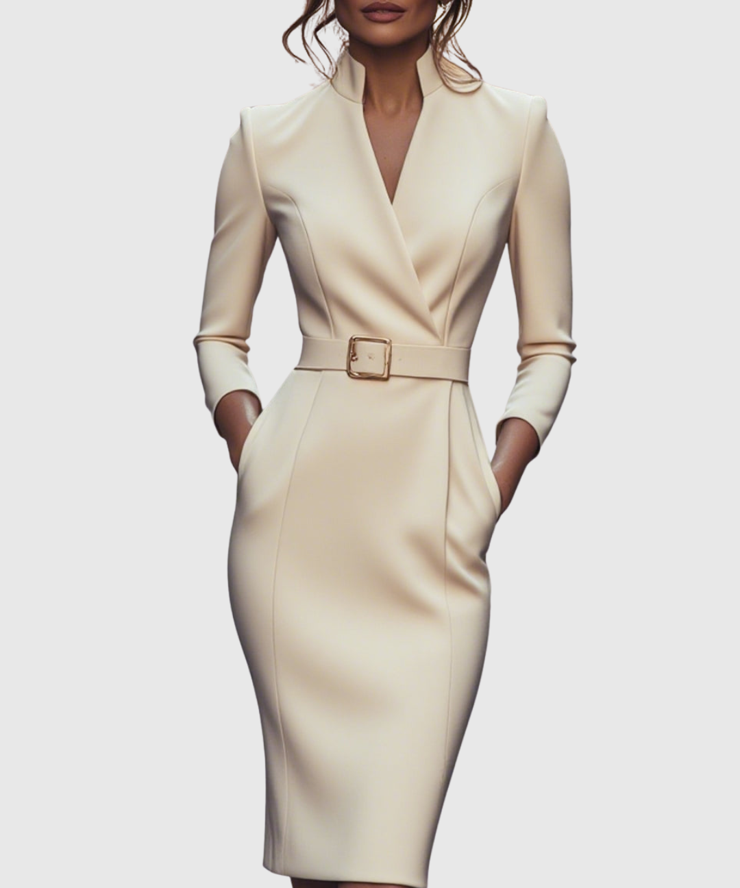 Casandra – Rochie creion cu cataramă