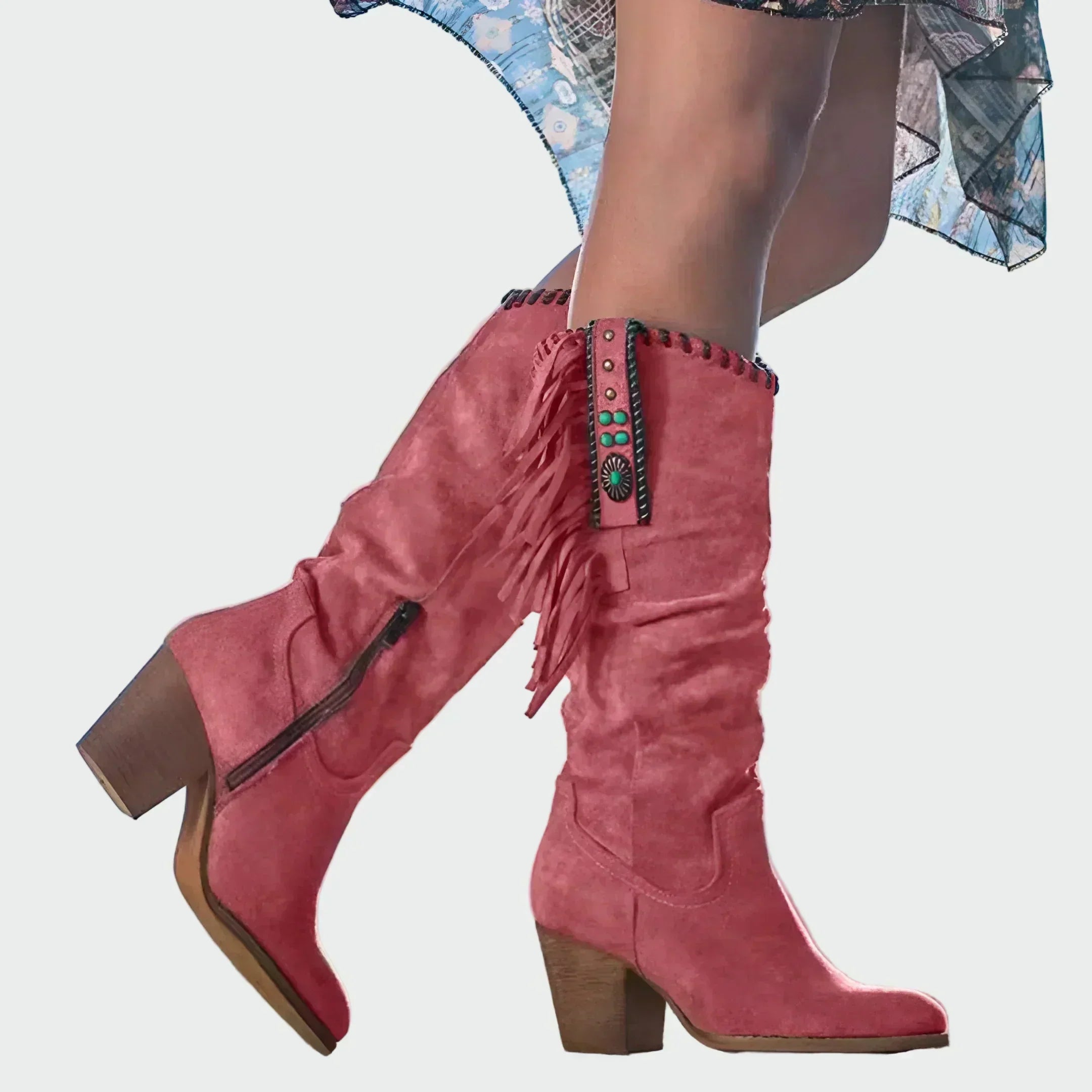 Sara – Cizme boho cu franjuri