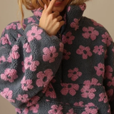 Voica – Pulover teddy cu flori