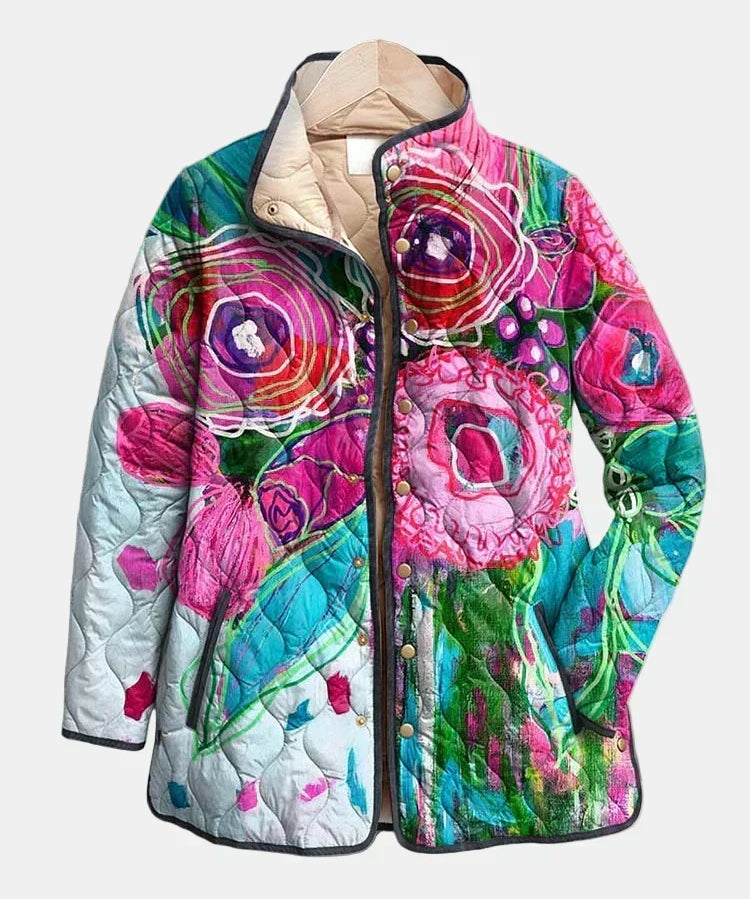 Florina – Jachetă matlasată cu flori mari