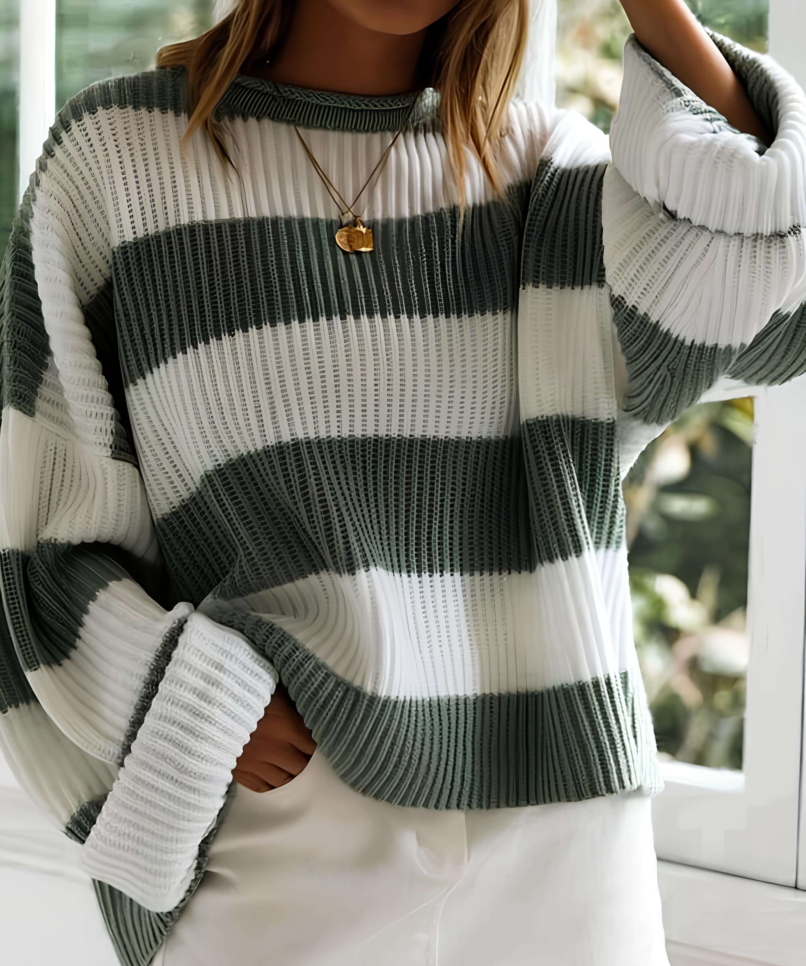 Loredana – Pulover oversized în dungi late